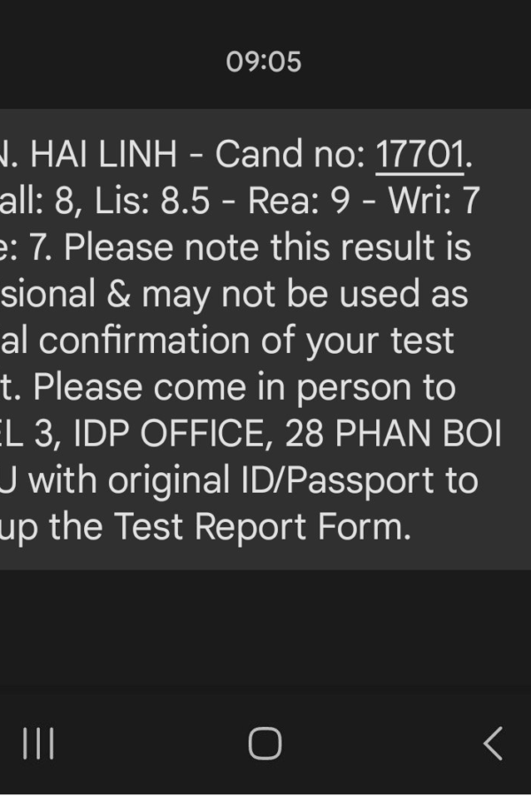 Hải Linh 8.0 IELTS