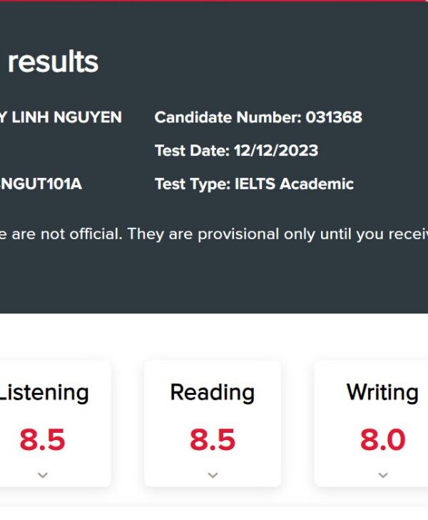 Nguyễn Thị Thùy Linh 8.5 IELTS